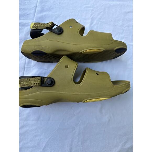 Iconic Crocs Comfort Olive Green Strap All Terrain Sandals With Back Strap Sz 15 - Picture 11 of 16